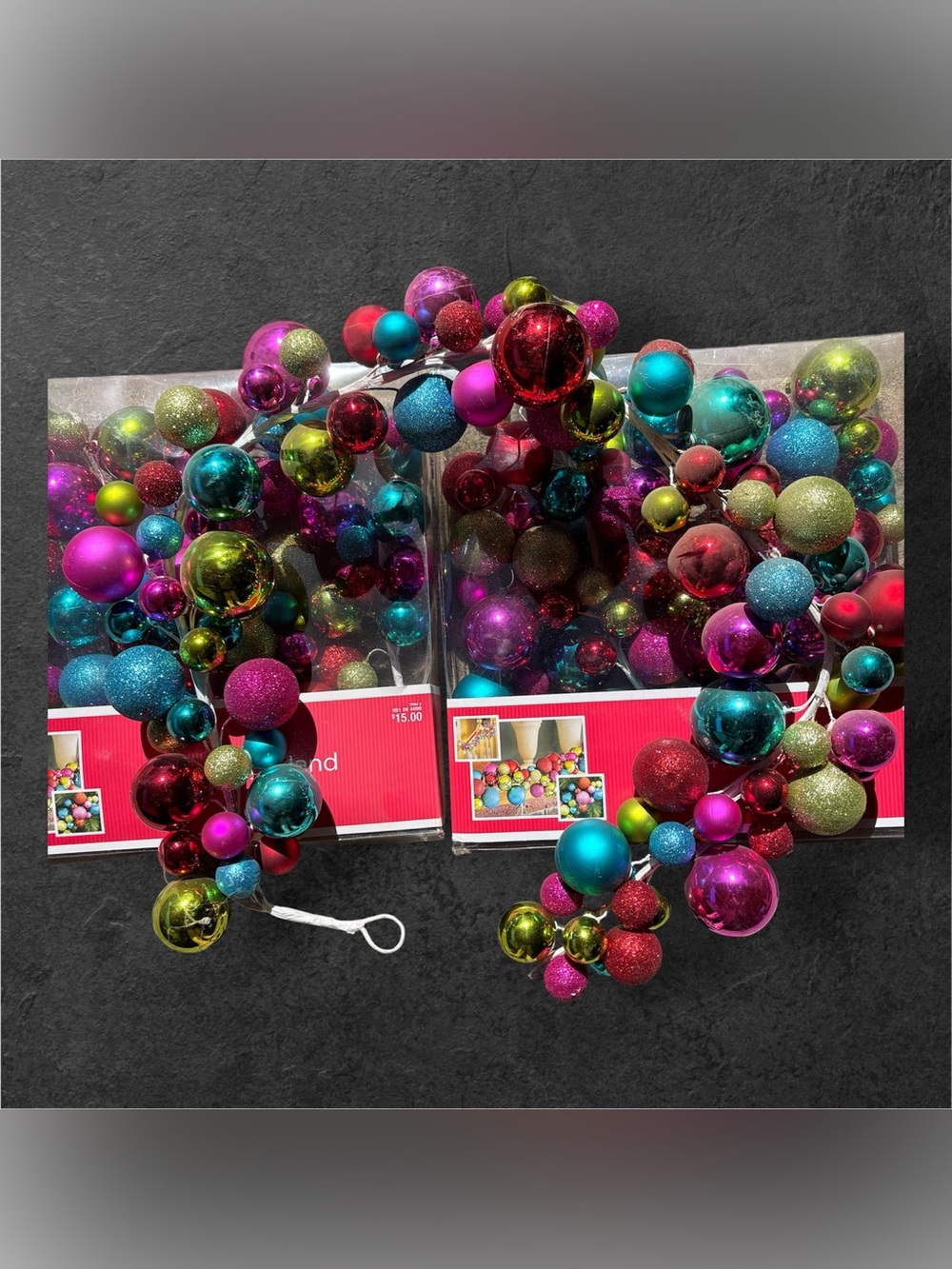 Multicolor Holiday Ornament Garland - Vibrant Decorative Wreath